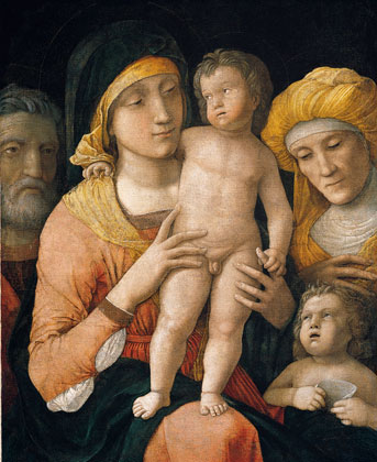 Andrea Mantegna, La Sainte Famille avec sainte Elisabeth et saint Jean Baptiste enfant