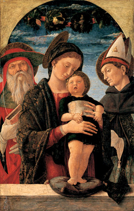 Andrea Mantegna, La Vierge et l’enfant entre saint Jérôme et saint Ludovic de Toulouse