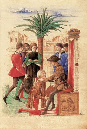 Giovanni Bellini, Jacopo Antonio Marcello remet le manuscrit à René d’Anjou
