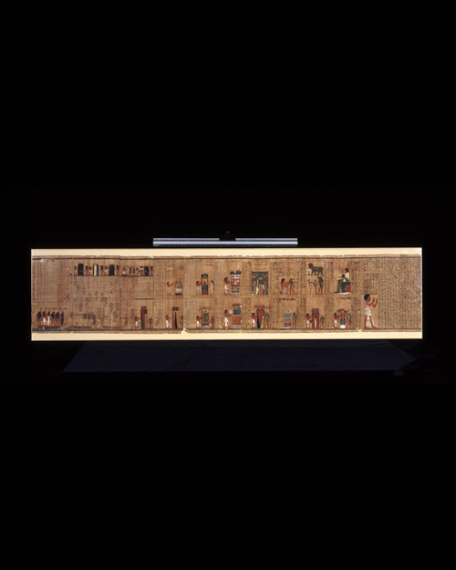 Feuillet du papyrus funéraire (Livre des morts) de Tchennena : les portails mystérieux de la demeure d’Osiris