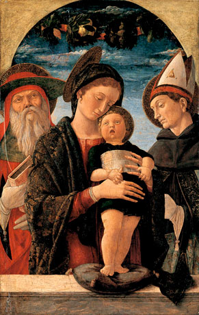 Andrea Mantegna (Isola di Carturo, circa 1431 - Mantua, 1506) Virgin and Child with Saints Jerome and Louis of Toulouse