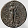 Monnaie en bronze de Cnide représentant l'Aphrodite de Praxitèle, frappée à l'effigie de Caracalla et de Plautilla